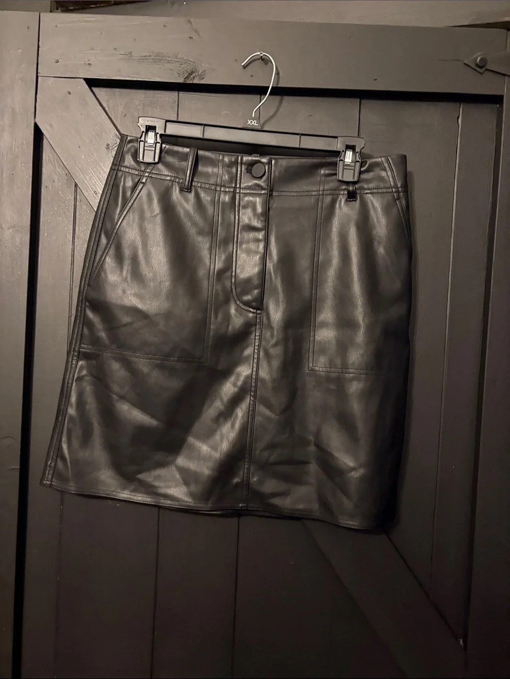 Simply Vera Vera Wang Black Faux Leather Mini Skirt
